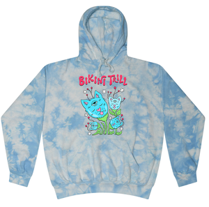 Tie Dye Cat Hoodie (Light Blue)